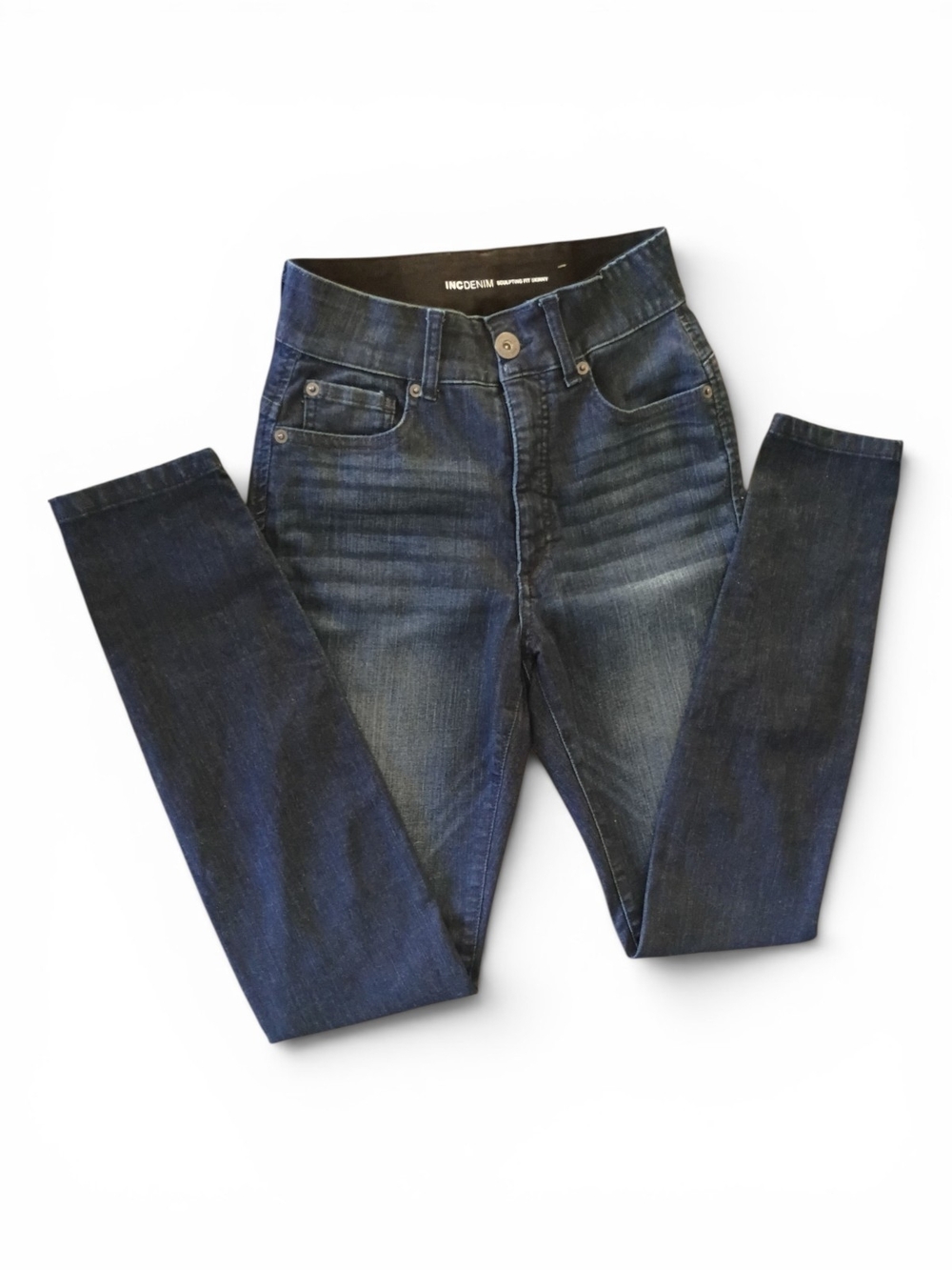 INC DENIM International Concepts Sculpting Fit Dark Wash Skinny Jeans
